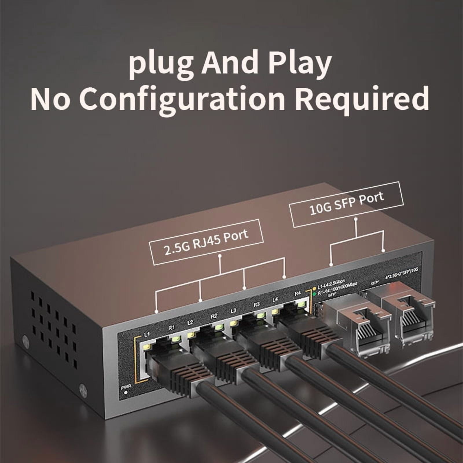 No No 4-Ports 10 Gigabit Network Switch with Dedicated SFP Uplink Ports, New