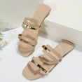 thumbnail image 7 of Mostsola Womens Sandals Square Open Toe Slides Slip on Flats Shoes Fashion Strap Summer Dress Shoes, 7 of 7