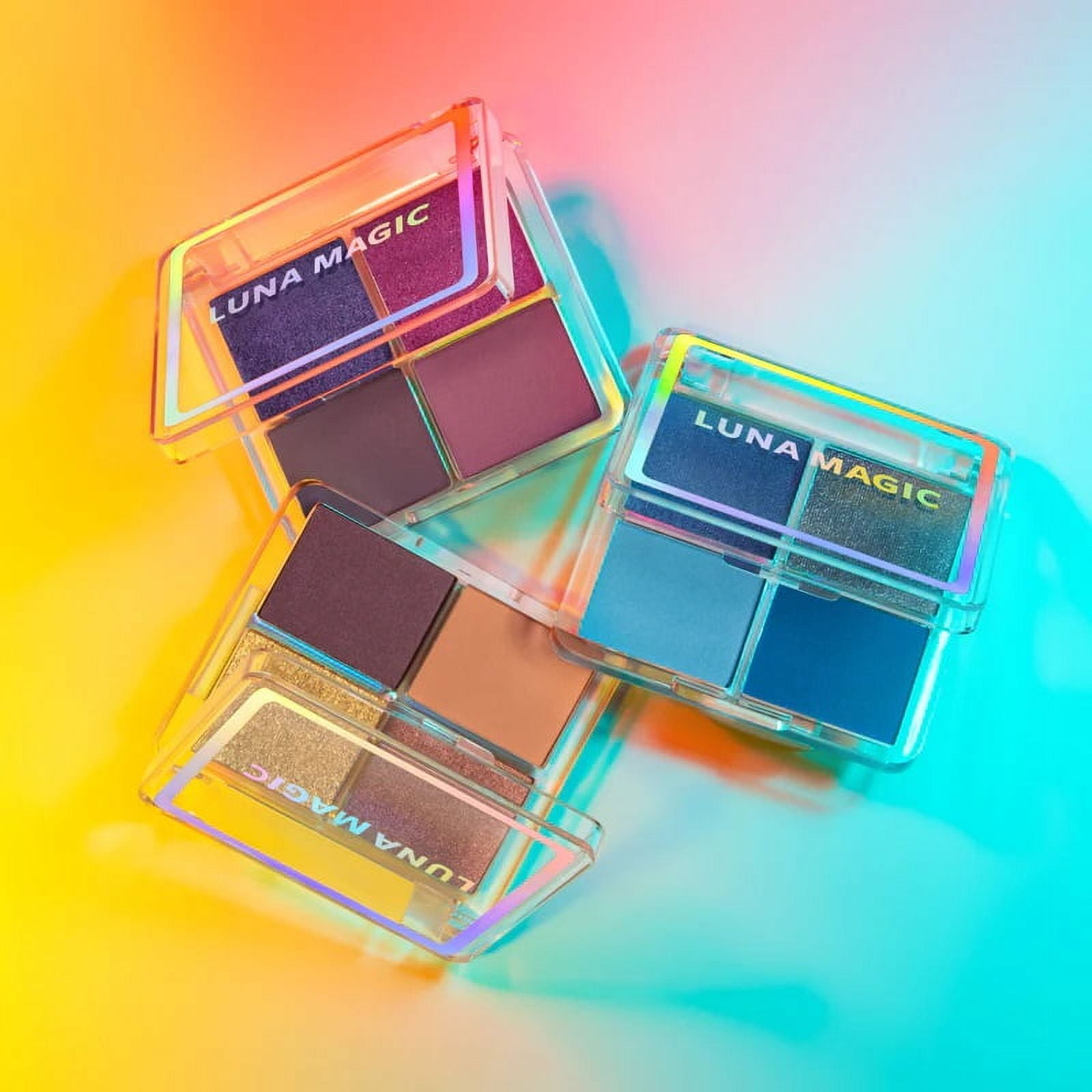 LUNA MAGIC High Pigment Travel Makeup Quad Eye Shadow Palette, Romance, Mini
