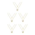 thumbnail image 3 of Sonducket Collar de plata de ley 925 simple y exquisito con mariposas dobles y mano de obra es oro fino Type2 NO2, 3 of 6