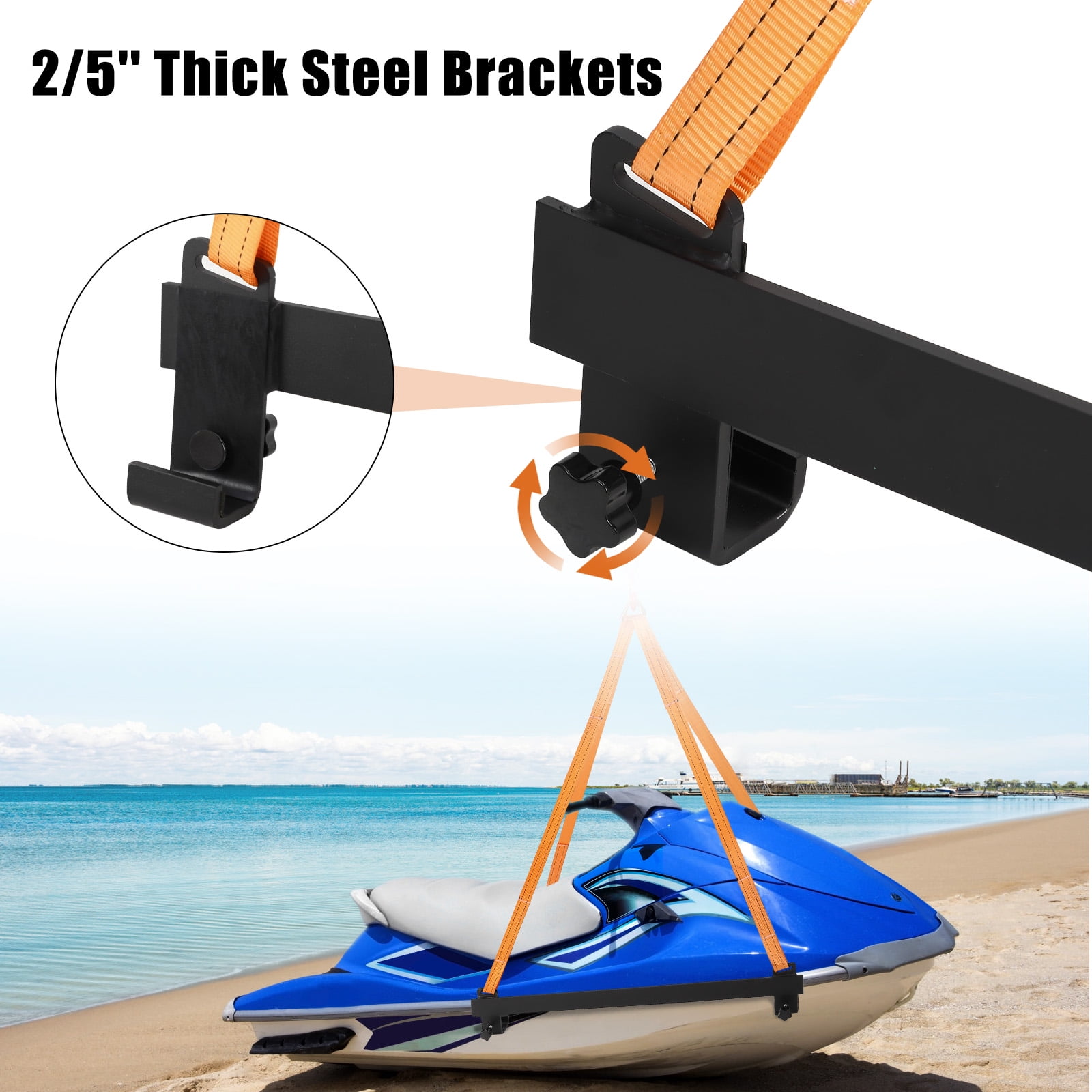 Telyswee Watercraft Lift Sling, 1500lb Polyester Lifting Straps Watercraft Capacity Jet Ski Lift Sling for Personal Watercraft