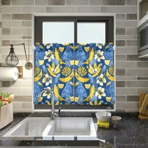 Flowers Birds Bananas Kitchen Curtains Half Tier Curtain 2 Rod Pockets Bathroom Bedroom Cupborad Living Room 27"x24"