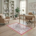 thumbnail image 2 of ODIKA 4'x6' Washable Area Rug Classroom Pencil Educational Schoolgirl Scallop Motif School for Home Office, Under Desk, Non-Slip Chair-Friendly, Flatwoven, 2 of 7