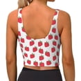 thumbnail image 3 of Lsque Cartoon Strawberry Printed Women'S Sports Bra, Compression, Moisture Wicking, High-Impact Sports Bra For Women,Supportive sports bra-Small, 3 of 9