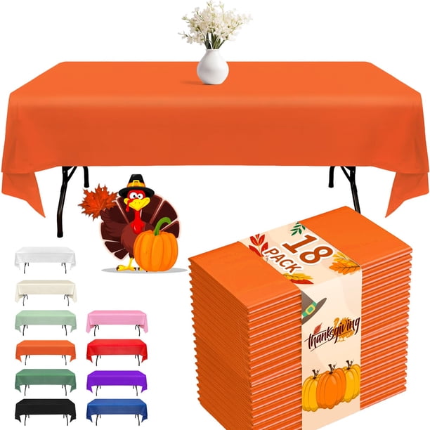 Mantel de plástico desechable Fixwal, 18 unidades, 137 x 274 cm, color naranja