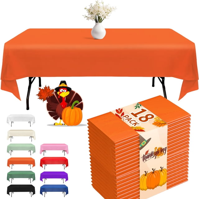 Mantel de plástico desechable Fixwal, 18 unidades, 137 x 274 cm, color naranja
