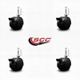 thumbnail image 2 of 2 Inch Black Metal Hood Twin Caster Locking Nylon Wheel 5/16 Thread Stem Set 4, 2 of 2
