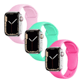 thumbnail image 1 of Kit de 3 correas para apple Watch compatible con 41mm/40mm/38mm de silicón. Longitud S/M Mamá Pulpo  Paquete silicón, 1 of 6