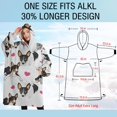thumbnail image 4 of Oversized Wearable Blanket Hoodie,Dog Pattern with Hearts Sherpa Blanket Hoodie with Super Pockets,Super Warm Fuzzy Pullover for Women & Men, 4 of 6
