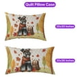 thumbnail image 5 of Welcome Fall Schnauzer Enjoys School Time Autumn Fall Leaves Quilt Pillowcase Miniature Schnauzer Dog Lover Throw Pillow Cover Bed Home Decor - 02013, 5 of 5