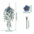 thumbnail image 6 of Outdoor Spring Hanging Artificial Flowers with Eucalyptus & Violet Stems for Garden Patio Décor, Porch Wedding Backdrop, Natural Floral Arrangements, Artificial Hanging Flowers for Outdoor Blue, 6 of 9