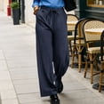 thumbnail image 3 of yillto Womens Straight Leg Pants Elastic Waist Drawstring Loose Causal Trousers Pant with Pockets, 3 of 7