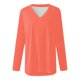 thumbnail image 3 of MHFRRA Camiseta de Manga Larga con Cuello En V y Color Liso para Mujer Naranja, 3 of 4