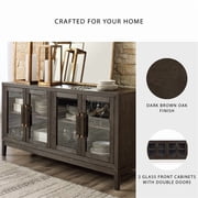 تصميم التوقيع بواسطة Ashley Burkhaus Modern Wood Dining Server باللون البني الداكن