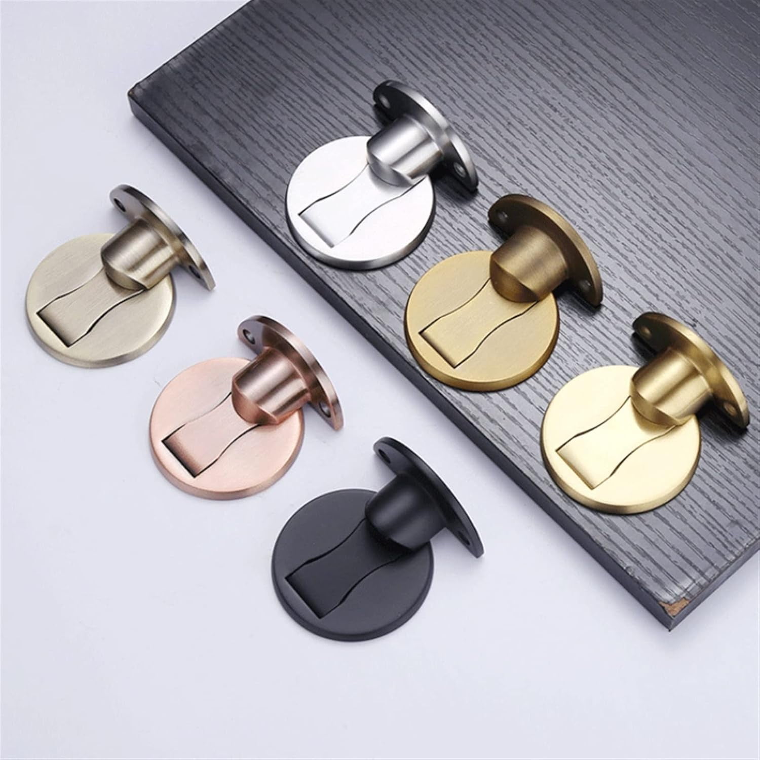 Punch-Free Stainless Steel Magnetic Door Stop Furniture Fittings Stopper for Door Double Hole Door Pad Door 1Pcs