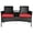 Brown+red, variant on RELAX4LIFE Conversation Furniture Set with Table and Two Removable Cushions Rattan Wicker Chairs and Table Set for Patio,Garden, Baloney and Lawn Outdoor Porch Furniture Sets Loveseat (Black Blue)