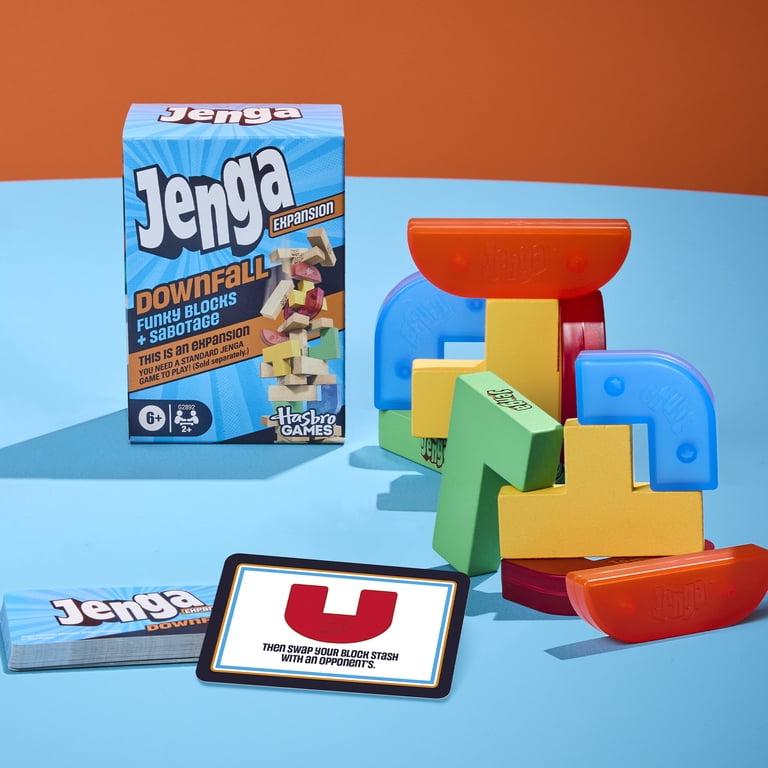 Jenga Downfall Expansion Pack with Funky Blocks & Cards photo 2