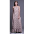 thumbnail image 2 of Bimba Robe de Nuit Imprimée Texture Feuilles de Pêche et Cendres pour Femmes Longue à Bretelles Spaghetti Robe Maxi Vêtement de Nuit Grande, 2 of 5