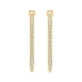 thumbnail image 2 of 3 Carat (ctw) Inside Out Diamond Hoop Earrings in 14K Yellow Gold (I1-I2 Clarity), 2 of 3