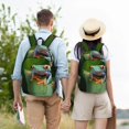 thumbnail image 5 of Honeii Red-Eyed Tree Frog Print Canvas College Laptop Backpack, Durable Rucksack Travel Notebook Bag School Backpack Book Bag for Men Women-Small, 5 of 7