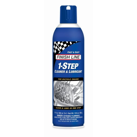 Finish Line 1-Step Bicycle Chain Cleaner and Lubricant, 17-Ounce Aerosol Spray