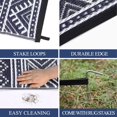 thumbnail image 3 of Twister.CK 8' x 10' Plastic Outdoor Rugs, Waterproof Bohemia Straw Rug Reversible Outside Carpet for Patio Deck Porch Backyard Camping Picnic Beach, Dark Blue & White, 3 of 8