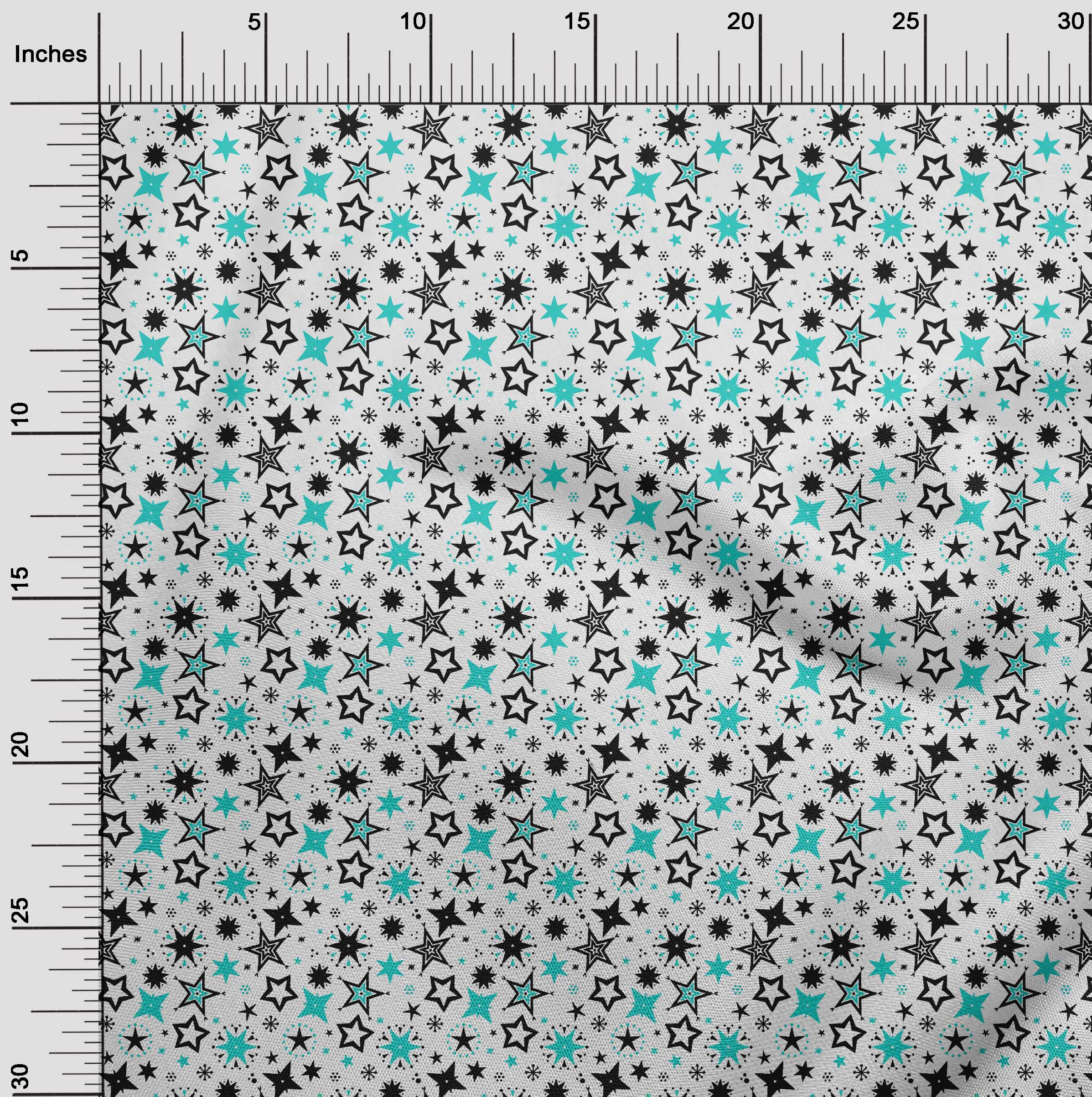 oneOone Cotton Jersey Aqua Blue Fabric Merry Christmas Diy Clothing Quilting Fabric Print Fabric By Yard 58 Inch Wide