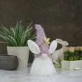 thumbnail image 2 of Northlight 12" Purple and White Easter and Spring Gnome Head with Bunny Ears, 2 of 5