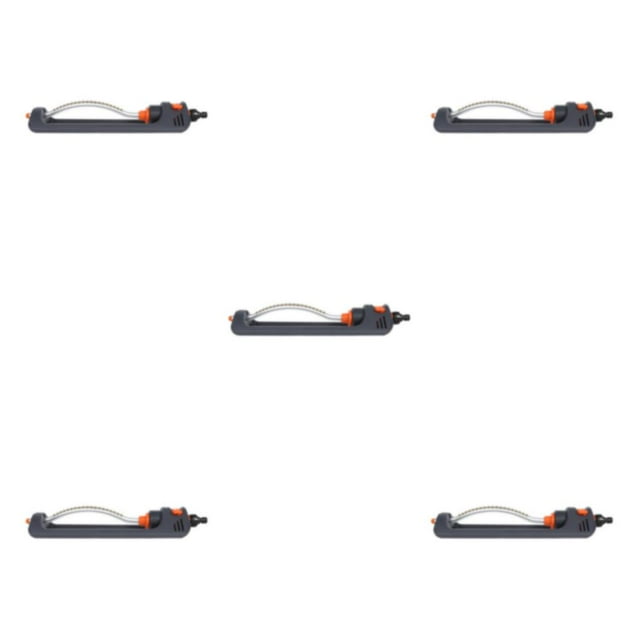 kurtrusly Adjustable Watering Coverage Oscillating Sprinkler For Lawn Easily CleanA Metal Sieve Located Orange black 5Set
