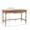 thumbnail image 7 of Laptop Desk with Center Glide Drawer, Writing Desk with Solid Wood Turned Legs, MDF with Solid Wood Veneer Top, Natural, 7 of 7