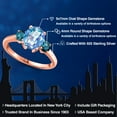 thumbnail image 2 of Gem Stone King 18K Rose Gold Plated Silver Millennium Blue Mystic Quartz and Blue Diamond Engagement Ring for Women | 2.34 Cttw | Oval 9X7MM | Gemstone Birthstone | Size 5, 2 of 6