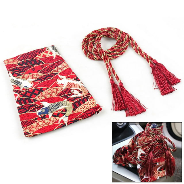 Universal Gear Shift Knob Boot Dust Cover, Canvas Fabric Gear Shifter Knob Boot Cover, Rope Fixed, Japanese Style Gear Shifting Accessories