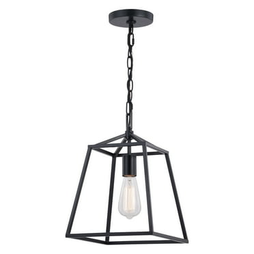 Homestock Island Oasis Black Mini Pendant Cage Lantern Ceiling Light
