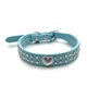 thumbnail image 3 of Worallymy Pet Collar Rhinestones Crystal Heart PU Leather Pet Collar Joyas Regalos de vacaciones,Blue,S Worallymy JD735811285, 3 of 7