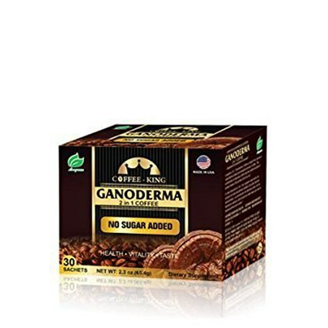 Ganoderma Reishi Coffee Mix, Instant 2-in-1 Mushroom Coffee with All Natural Ganoderma Lucidum. A Non Sugar Dietary Supplement To Replace Regular Coffee - 30 sachets