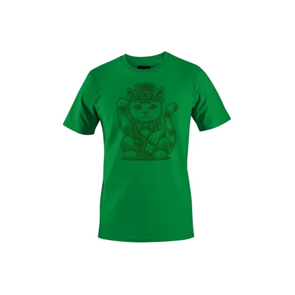 Lucky Maneki-Neko Cat in Leprechaun Hat St. Patricks Day Women's T-shirt