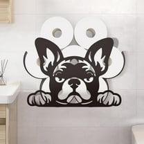 Bulldog Metal Toilet Paper Holder Funny Dog Decorative Toilet Paper Storage Extra 8 Rolls Animal Metal Freestanding Toliet Paper Organizer Stand