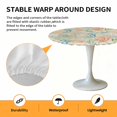 thumbnail image 2 of Elastic Fitted Round Tablecloth, Teal Red Coastal Waterproof Stretch Table Cover for 55"-60" Tables, Nautical Seahorse Beach Coral Starfish Beige Washable Outdoor Tablecloths for Patio, Picnic, 2 of 9