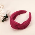 thumbnail image 6 of Unique Bargains 1 Pcs Velvet Wide Knotted Hairband for Women Hairband Hair Hoop Hair Accessories Rose Red, 6 of 7