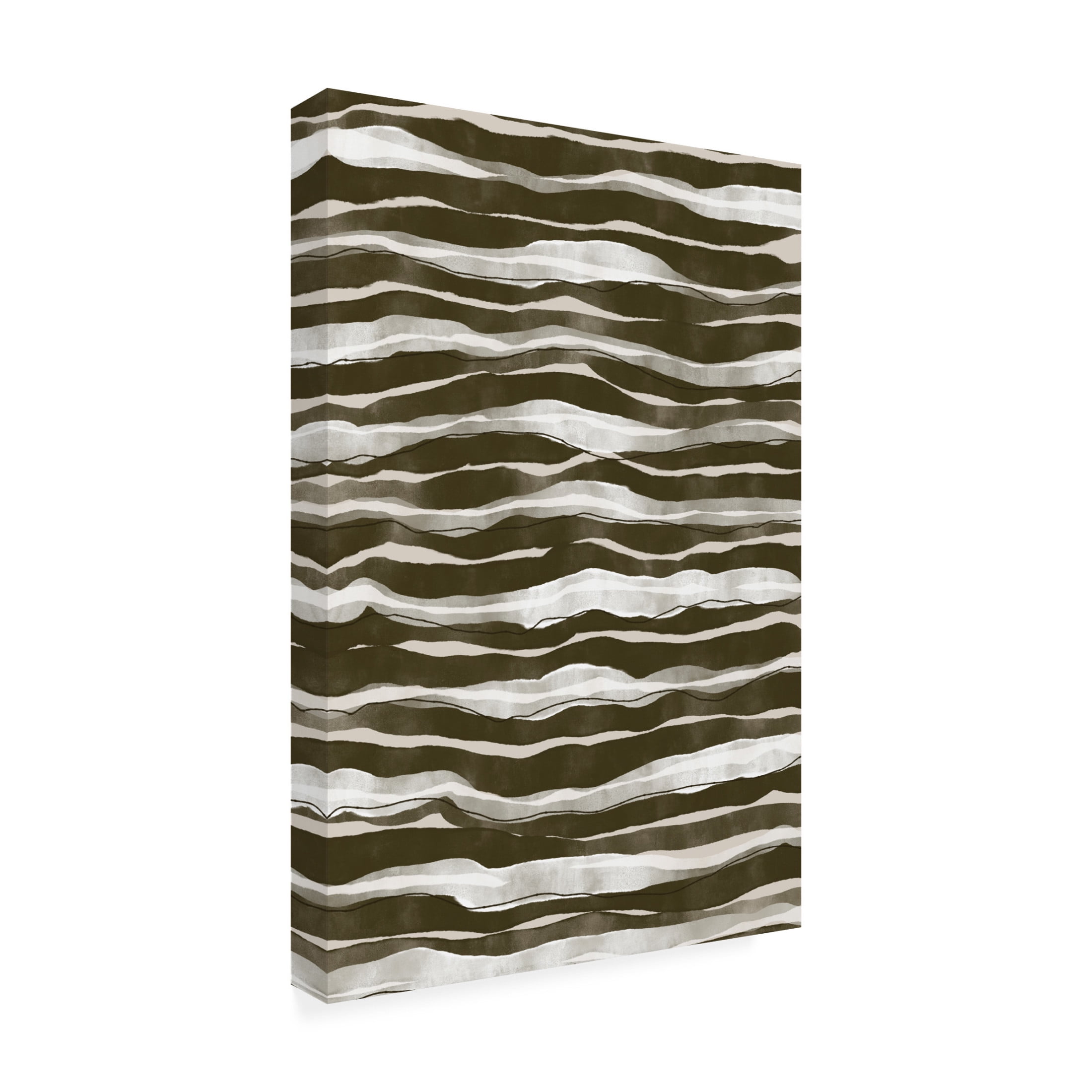 Canvas Wall Art - Treechild 'Geen Watercolor Waves' Wall Art for Living Room, Bedroom, or Office D?cor by Trademark Fine Art - 30 x 47 Inches