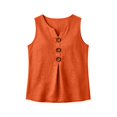 thumbnail image 5 of Wenini Women's Summer Tank Tops V Neck Sleeveless Button Down Casual Loose Flowy Boho Fashion Curved Hem Blouse, Orange M, 5 of 5