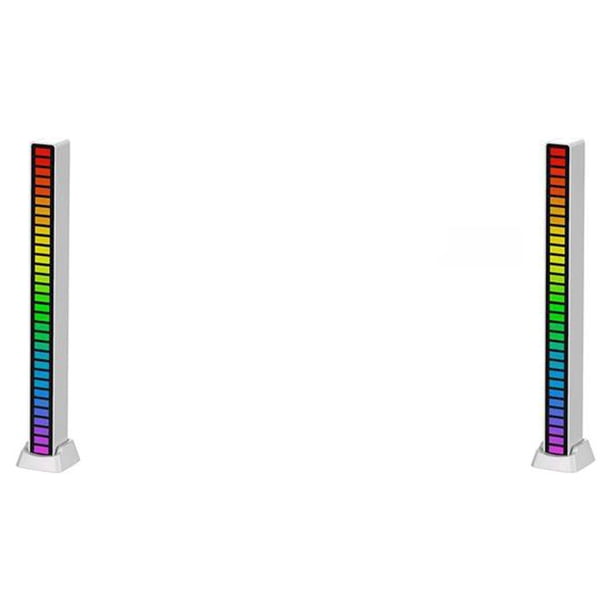 Toystoory Luz recargable RGB de escritorio, control de sonido activado por voz, lámpara inalámbrica, accesorio de carga tipo c, 16 cuentas, 16 Cuentas Blanco 2Conjunto