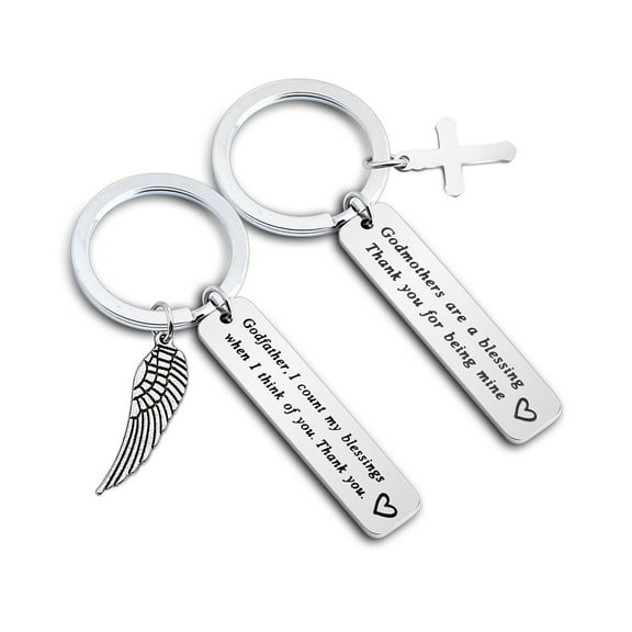 Godparent Gifts Godmothers are a blessing Keychain Godfather Keyring First communion gift