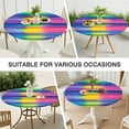 thumbnail image 7 of Colorful Striped Tie Dye Pattern Round Fitted Tablecloth with Elastic Edge,Dining Table Cover Waterproof,Outdoor Round Tablecloth for Camping,Dining,Indoor and Outdoor, 7 of 7