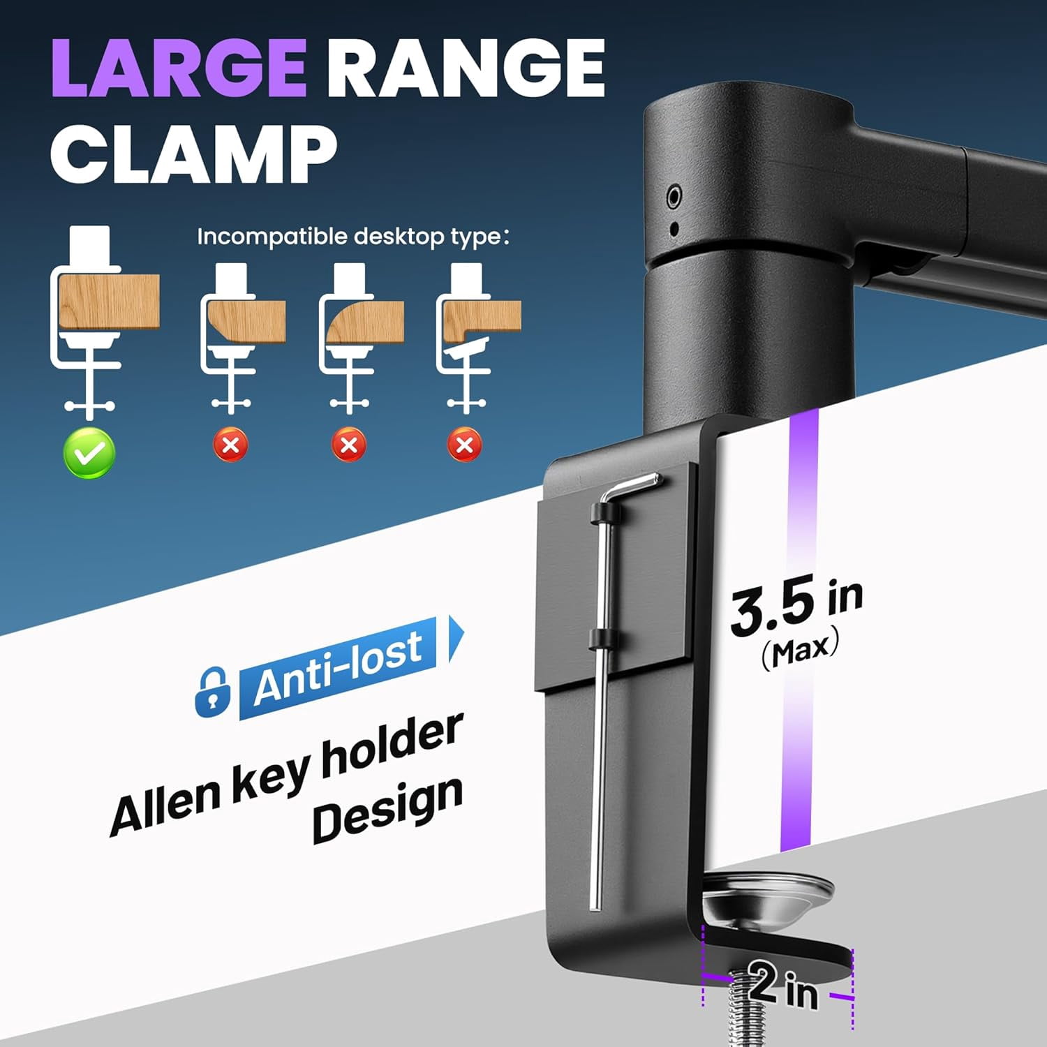 Low  Mic  Arm Stand with 3.5 Extension Pole for  SM7B BlueYeti