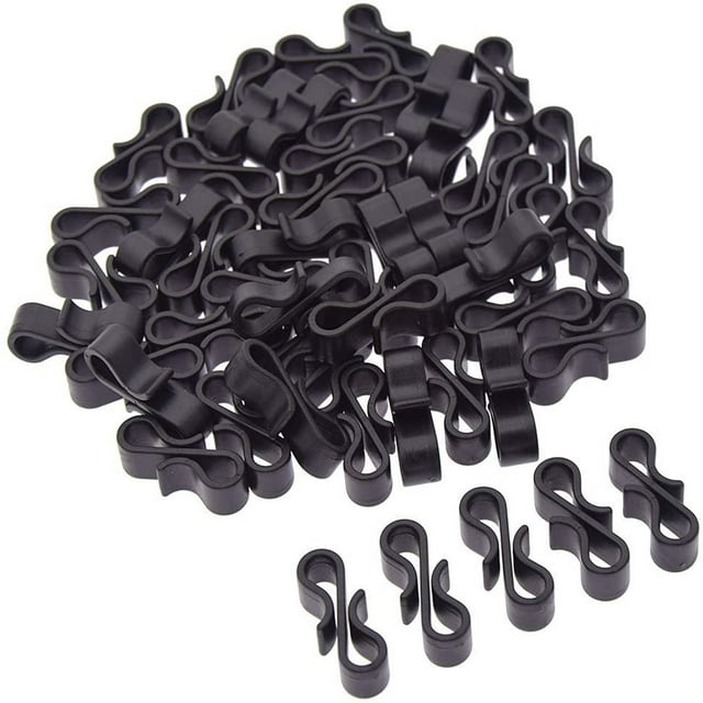 Agiferg 50pcs Black S Shaped Gutter Hanging Hooks for Wedding Outdoor Securing Lights