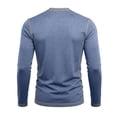 thumbnail image 6 of Smsaxvxz Mens Shirts Soft Comfort Crew Neck Long Sleeve Color Patchwork T-Shirts Casual Lightweight Fall Tops Dark Blue M, 6 of 8