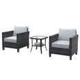 thumbnail image 3 of Ovios 3 Pieces Outdoor Patio Furniture All-Weather Bistro Set with Coffee Table and Wicker Chairs for Garden Balcony Backyard Yard, 3 of 7