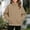 Khaki, variant on Kids Stand Collar Zip-Up Jacket Fleece Lined Pullover with Thumb Hole Cuff Yellow 14-15Years