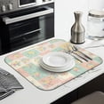 thumbnail image 3 of Pioneer Flower Floral Print Pattern Kitchen Dish Drying Mat 1 Pack, Ultra Absorbent Microfiber Drainer Mat, 16"x18", 3 of 6